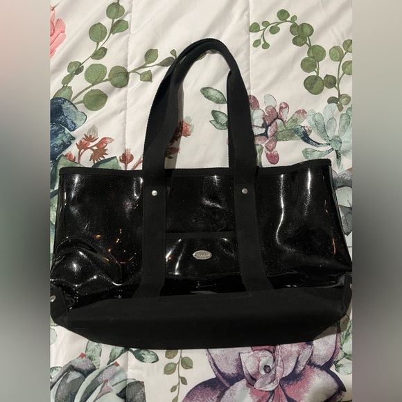 Coach black shimmering plastic tote - Picture 1 of 8